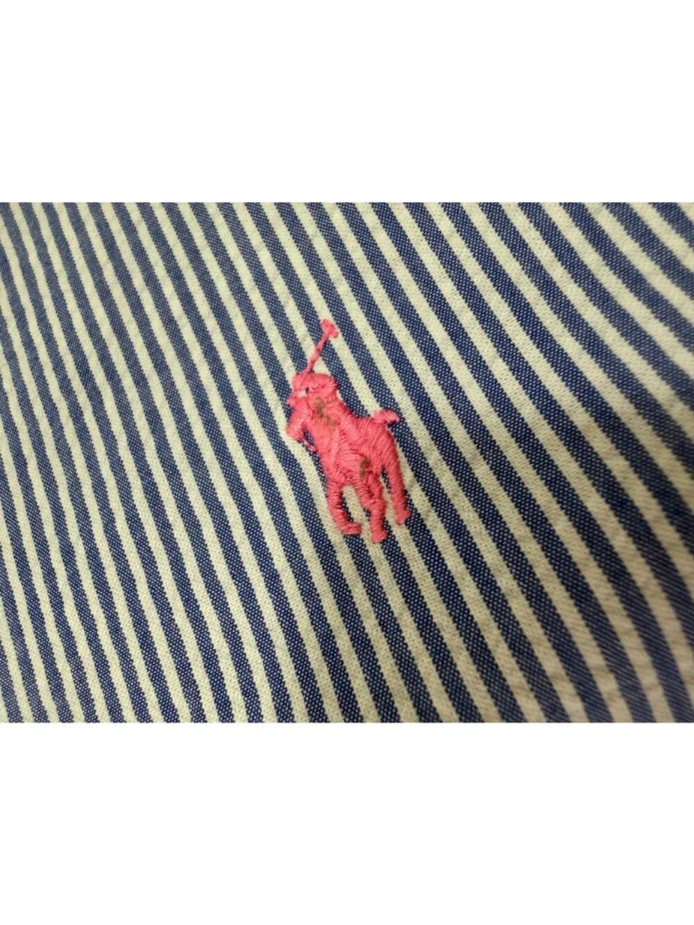 Polo Ralph Lauren Shirt Mens Large L Seersucker Short Sleeve Striped Button Down